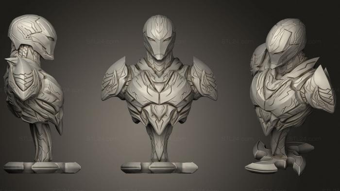 Busts of heroes and monsters (Dark Armor Bust, BUSTH_1121) 3D models for cnc