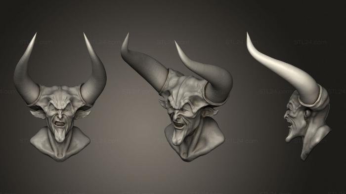 Бюсты монстры и герои (Дьявол Тьмы, BUSTH_1123) 3D модель для ЧПУ станка