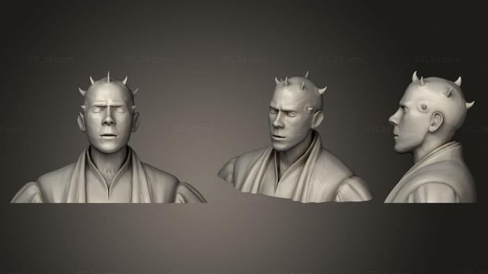Busts of heroes and monsters (Darth Maul Bust 2, BUSTH_1125) 3D models for cnc