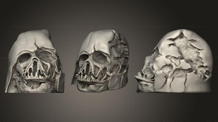 Busts of heroes and monsters (Darth Vader Melted Mask, BUSTH_1131) 3D models for cnc