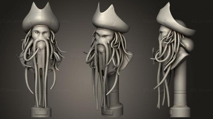 Busts of heroes and monsters (Davy Jones Pirati dei Caraibi, BUSTH_1134) 3D models for cnc