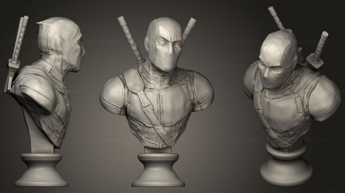 Busts of heroes and monsters (Deadpool 2, BUSTH_1136) 3D models for cnc