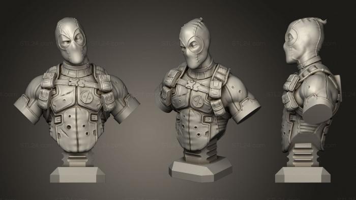 Busts of heroes and monsters (Deadpool bust, BUSTH_1137) 3D models for cnc