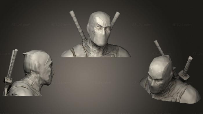 Busts of heroes and monsters (Deadpool busto cortado, BUSTH_1138) 3D models for cnc