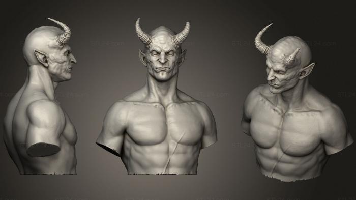 Бюсты монстры и герои (Бюст демона (1), BUSTH_1147) 3D модель для ЧПУ станка