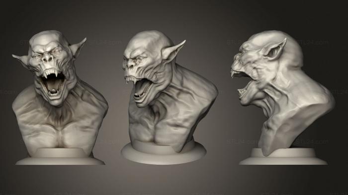 Бюсты монстры и герои (Бюст Демона Hd, BUSTH_1150) 3D модель для ЧПУ станка