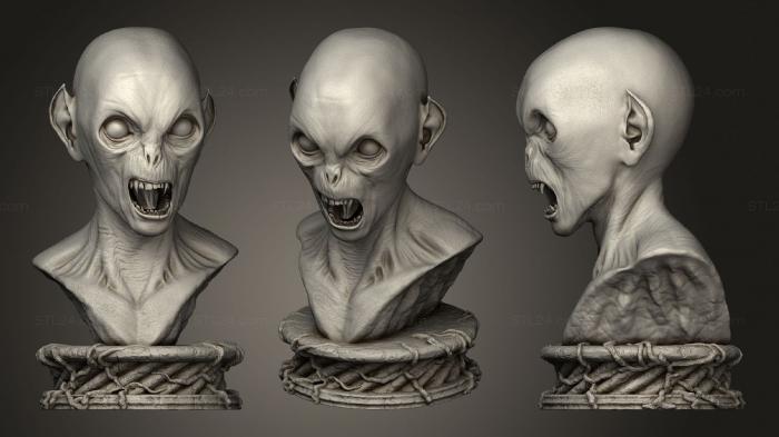 Busts of heroes and monsters (Demon Bust, BUSTH_1153) 3D models for cnc