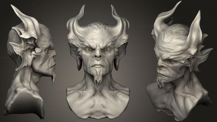 Busts of heroes and monsters (Demon Head 4, BUSTH_1159) 3D models for cnc