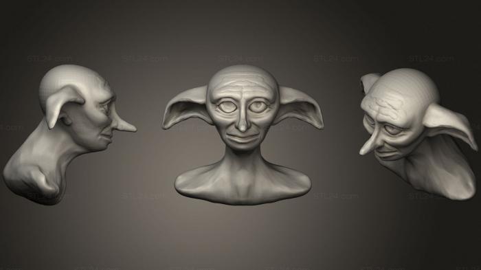 Busts of heroes and monsters (Dobby (Harry Potter Character), BUSTH_1180) 3D models for cnc