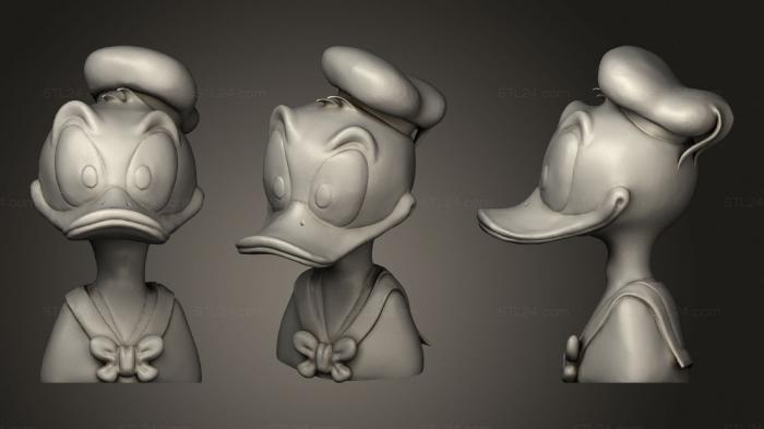 Busts of heroes and monsters (Donald Duck bust, BUSTH_1187) 3D models for cnc