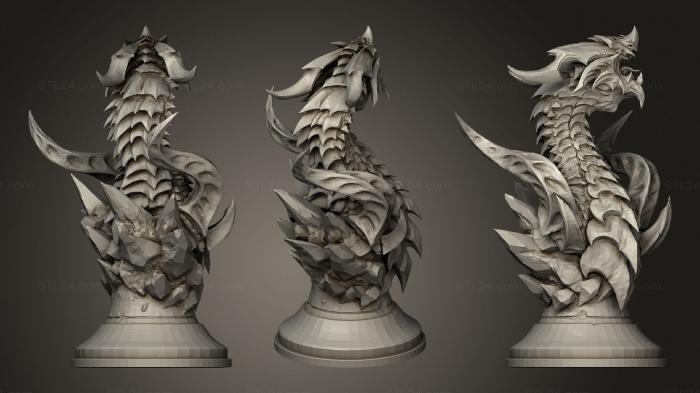 Busts of heroes and monsters (Dragon Bust, BUSTH_1201) 3D models for cnc