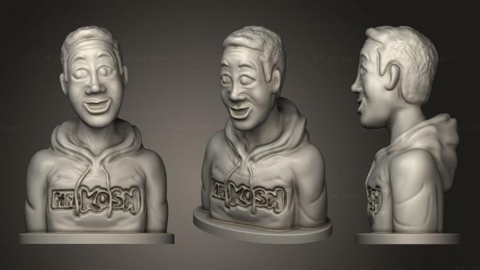 Busts of heroes and monsters (Dude Bust, BUSTH_1209) 3D models for cnc