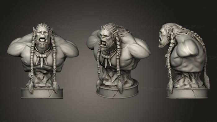 Busts of heroes and monsters (Durotan Bust World of Warcraft, BUSTH_1214) 3D models for cnc