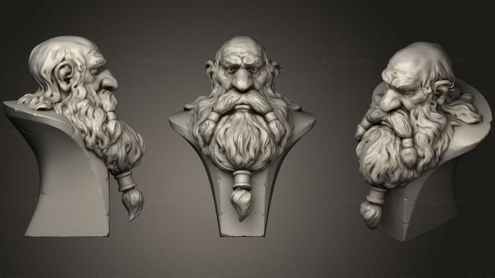 Busts of heroes and monsters (Dwarf Middle Earth, BUSTH_1216) 3D models for cnc