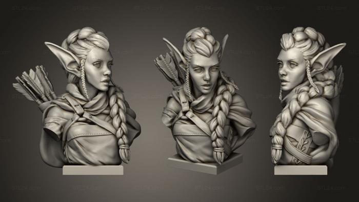 Busts of heroes and monsters (Elf bust, BUSTH_1227) 3D models for cnc