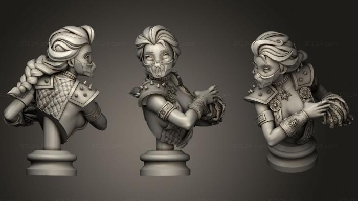 Busts of heroes and monsters (Elsa Sub Zero Bust, BUSTH_1229) 3D models for cnc