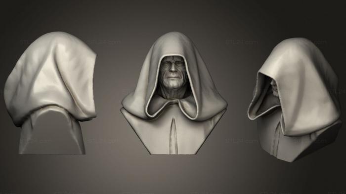 Busts of heroes and monsters (Emperor Pelpatine, BUSTH_1238) 3D models for cnc