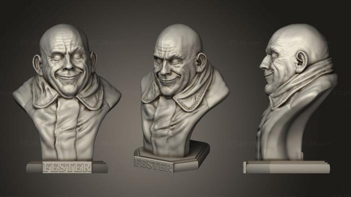 Busts of heroes and monsters (Fester Addams Bust, BUSTH_1262) 3D models for cnc