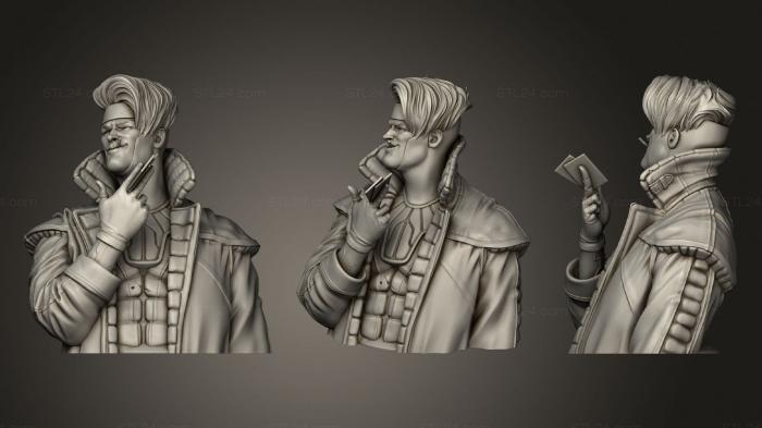 Busts of heroes and monsters (Gambit bust, BUSTH_1282) 3D models for cnc