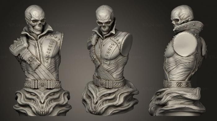 Бюсты монстры и герои (Бюст Призрачного Всадника, BUSTH_1292) 3D модель для ЧПУ станка