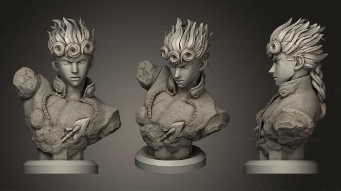 Busts of heroes and monsters (Giorno Bust, BUSTH_1294) 3D models for cnc