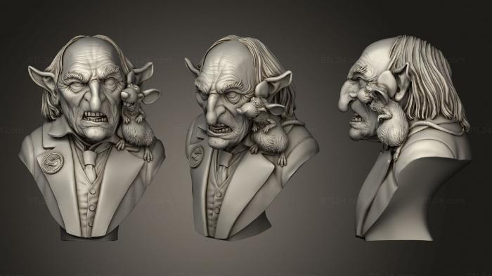 Busts of heroes and monsters (Goblin Banktur, BUSTH_1297) 3D models for cnc
