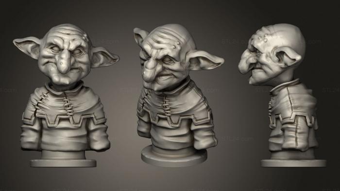 Busts of heroes and monsters (Goblin Peasant Bust, BUSTH_1299) 3D models for cnc