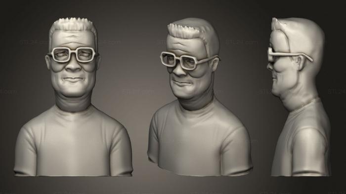 Busts of heroes and monsters (Hank Hill, BUSTH_1335) 3D models for cnc