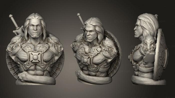 Busts of heroes and monsters (He man bust, BUSTH_1343) 3D models for cnc