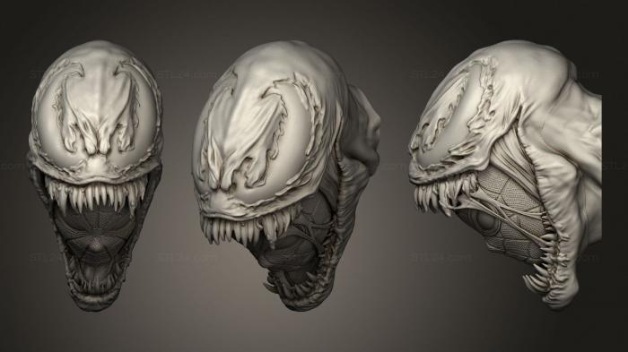 Busts of heroes and monsters (Headphone Spiderman Venom, BUSTH_1346) 3D models for cnc
