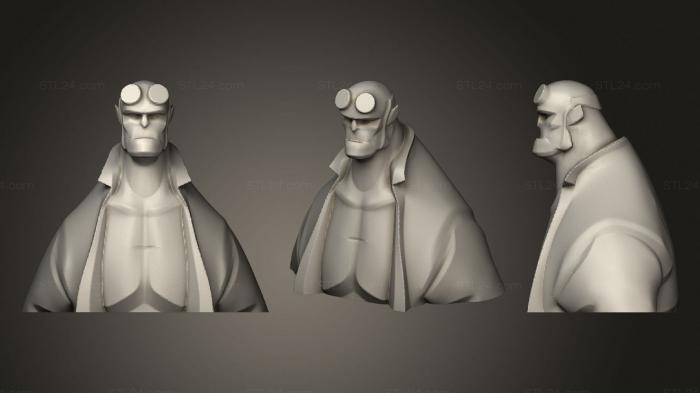 Busts of heroes and monsters (Hellboy Bust 2, BUSTH_1349) 3D models for cnc