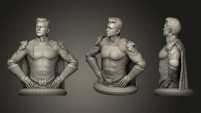 Busts of heroes and monsters (Homelander Bust V1 With Base, BUSTH_1356) 3D models for cnc