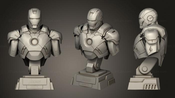 Бюсты монстры и герои (Железный человек марк, BUSTH_1376) 3D модель для ЧПУ станка