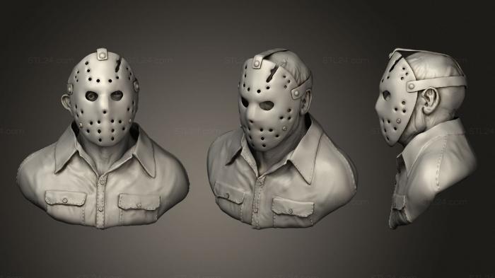 Busts of heroes and monsters (Jason Voorhees bust, BUSTH_1386) 3D models for cnc