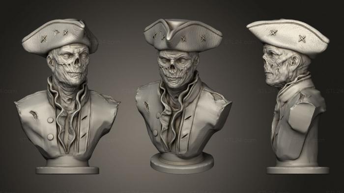 Busts of heroes and monsters (John hancock bust, BUSTH_1391) 3D models for cnc