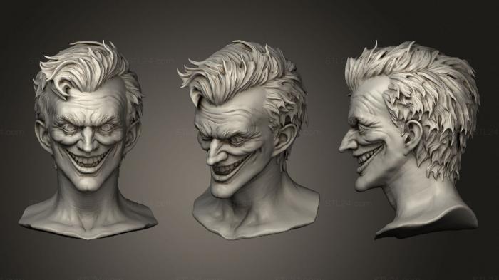Busts of heroes and monsters (Joker Head, BUSTH_1400) 3D models for cnc