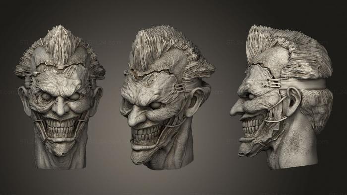 Busts of heroes and monsters (Joker, BUSTH_1401) 3D models for cnc