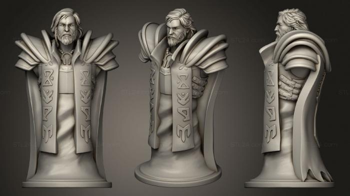 Бюсты монстры и герои (Шахматная фигура King Omniknight Dota 2, BUSTH_1424) 3D модель для ЧПУ станка