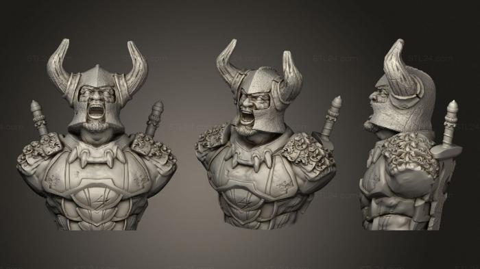 Busts of heroes and monsters (Knight Warrior bust, BUSTH_1431) 3D models for cnc