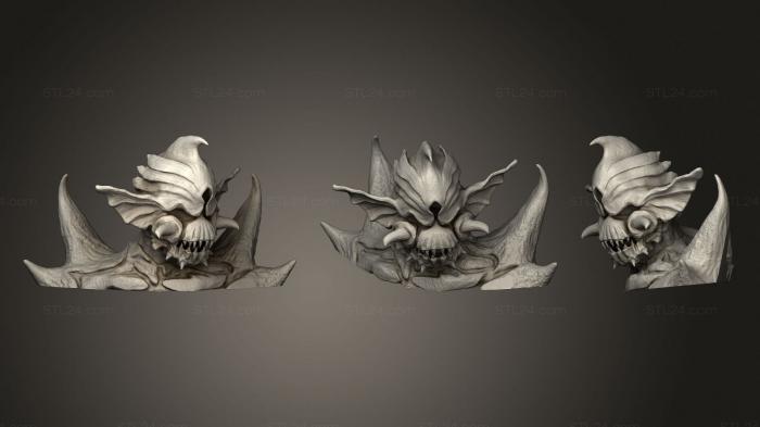 Бюсты монстры и герои (Бюст Бога Лавы Кумасогами, BUSTH_1440) 3D модель для ЧПУ станка