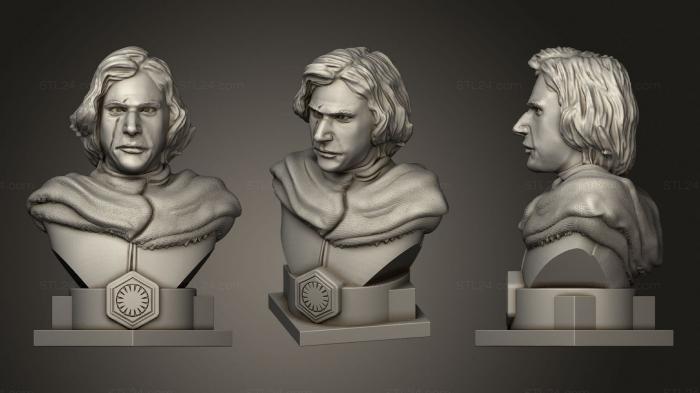 Busts of heroes and monsters (Kylo Ren Bust, BUSTH_1442) 3D models for cnc