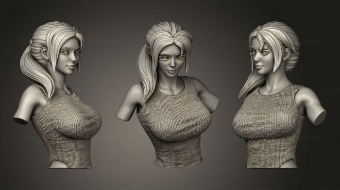 Busts of heroes and monsters (Lara Croft Bust, BUSTH_1451) 3D models for cnc