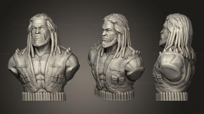 Busts of heroes and monsters (Lobo bust, BUSTH_1465) 3D models for cnc