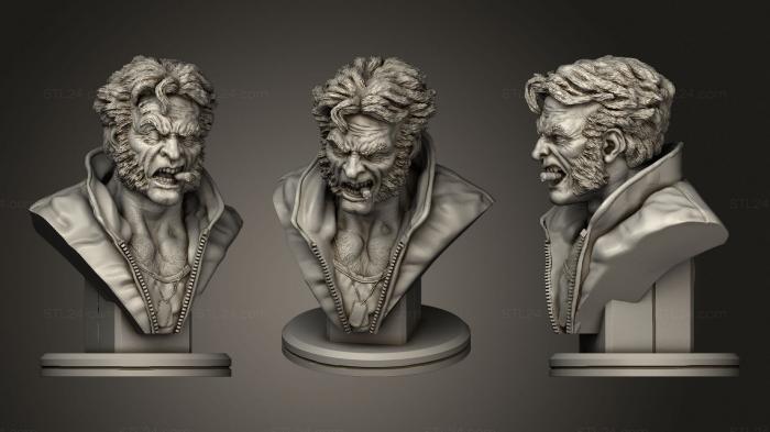 Busts of heroes and monsters (Logan Bust Marvel Comics, BUSTH_1466) 3D models for cnc