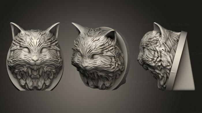 Бюсты монстры и герои (Длинноволосый Кошачий Бюст, BUSTH_1469) 3D модель для ЧПУ станка