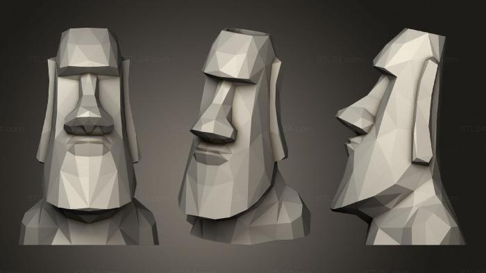 Бюсты монстры и герои (Пластинка moai h2, BUSTH_1473) 3D модель для ЧПУ станка
