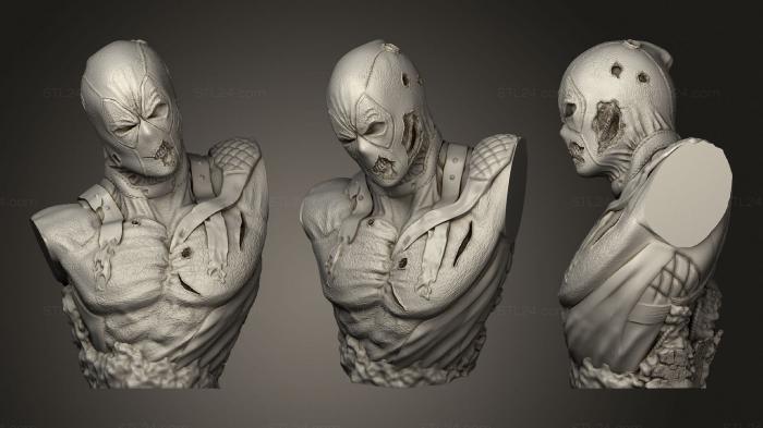 Бюсты монстры и герои (Бюст Марвел Дэдпул, BUSTH_1492) 3D модель для ЧПУ станка