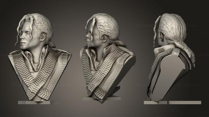 Бюсты монстры и герои (Бюст Майкла Джексона, BUSTH_1503) 3D модель для ЧПУ станка