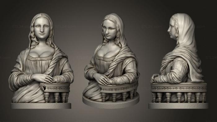 Busts of heroes and monsters (Mona Lisa La Gioconda, BUSTH_1519) 3D models for cnc