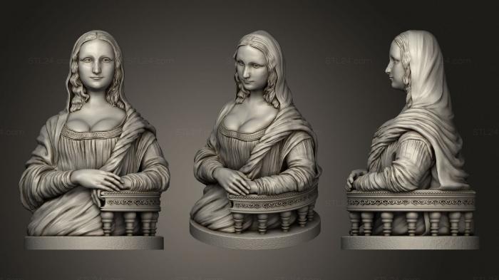 Бюсты монстры и герои (Бюст монализы, BUSTH_1520) 3D модель для ЧПУ станка